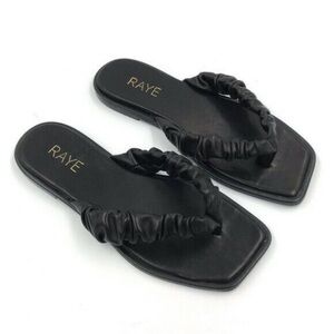 RAYE Oswald Sandals Black Flats Leather Thing Revolve